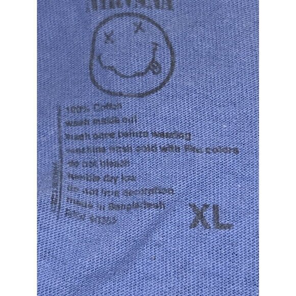 NIRVANA Short-Sleeve Neon Smile Boyfriend Graphic Crewneck T-Shirt Sz XL - Picture 6 of 6